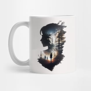 shadow girl in scenery Mug